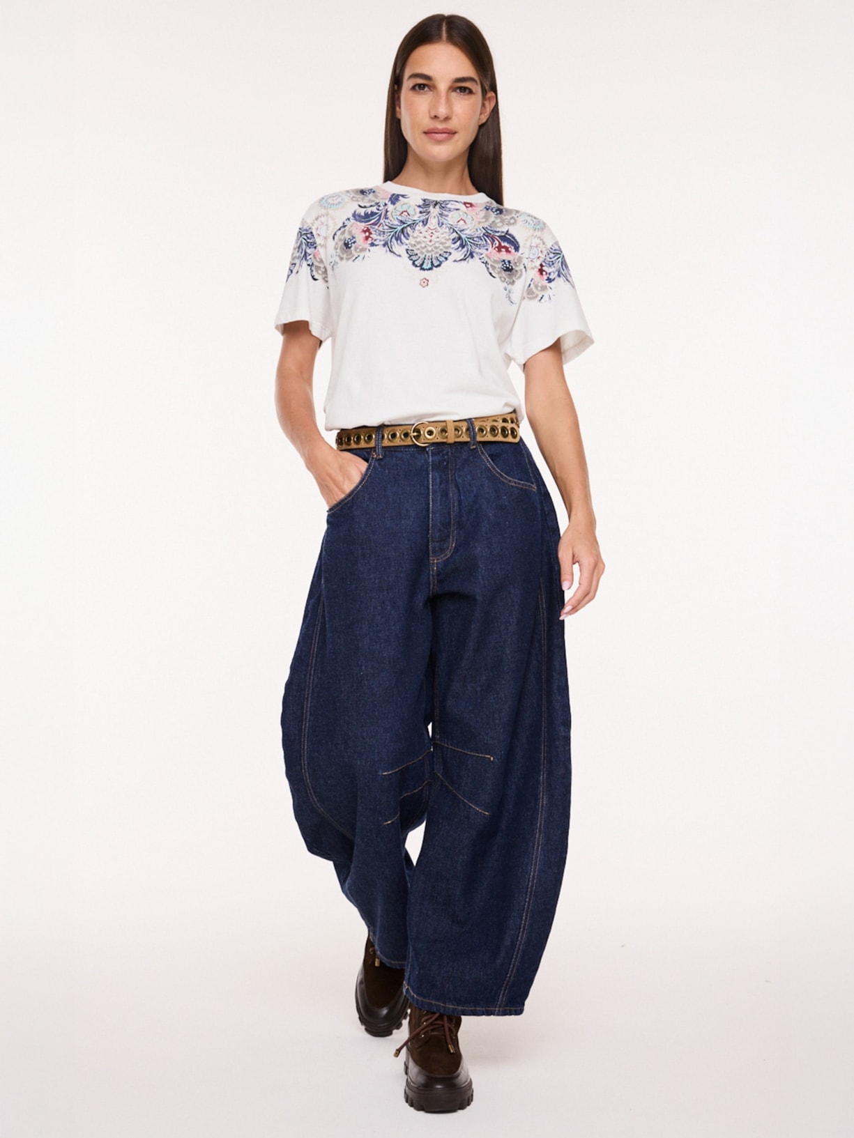 Camiseta Feminina Wallpaper I26 Branco Mixed
