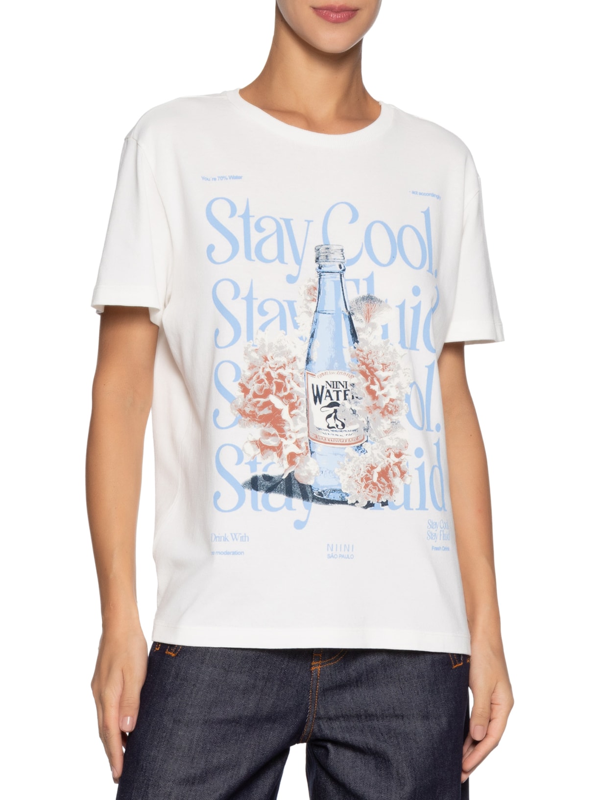 Camiseta Feminina Water Branco Niini