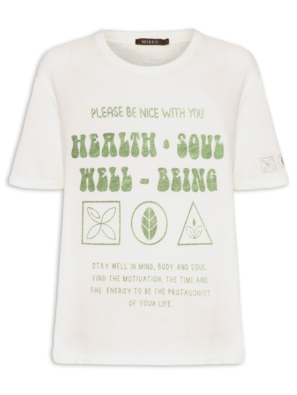 Camiseta Feminina Well Being V24 - Off White