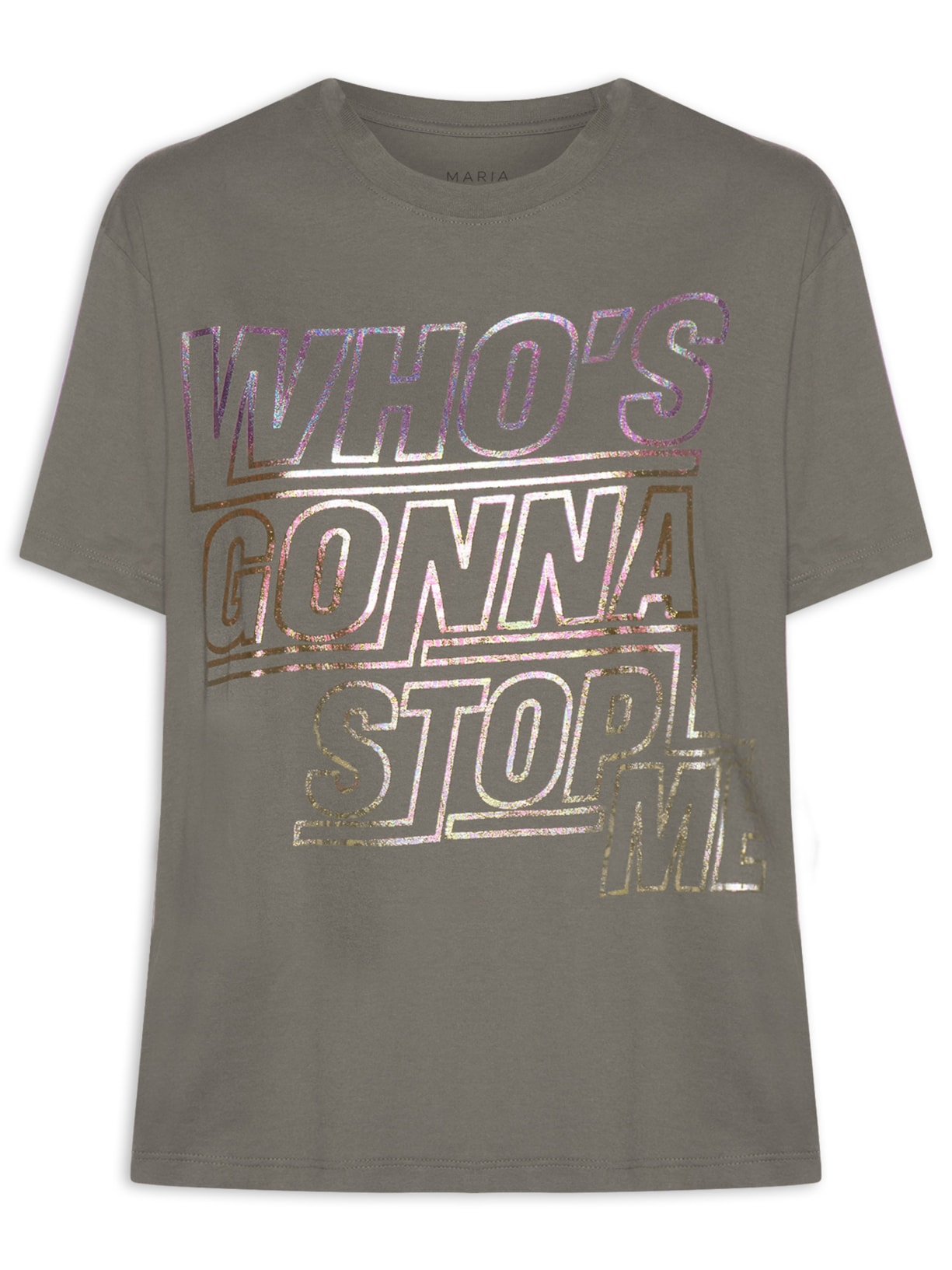 Camiseta Feminina Who S Gonna Stop Me Marrom Maria Filó