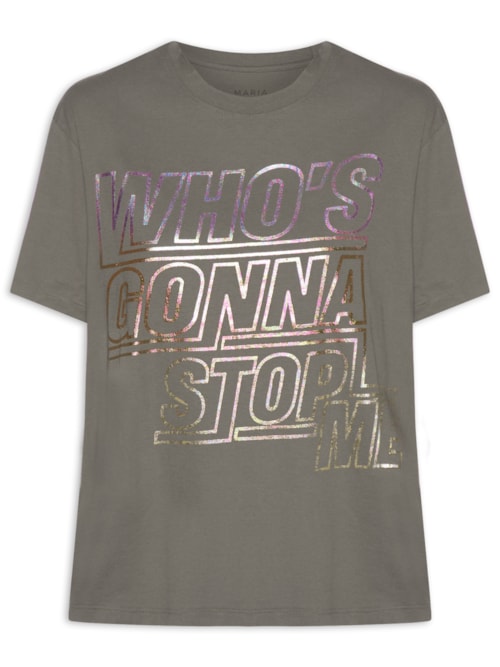 Camiseta Feminina Who S Gonna Stop Me - Marrom