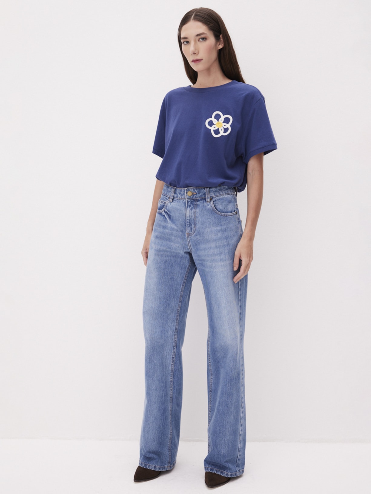 Camiseta Feminina Wildfflower Azul Mixed