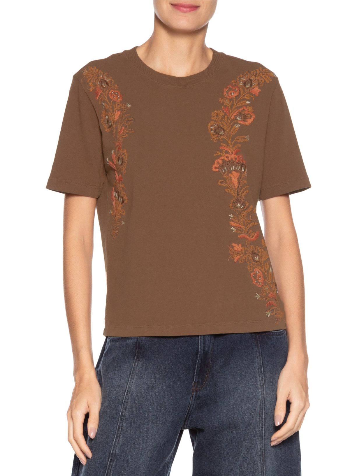 Camiseta Feminina Woods Toffee Marrom Bo.bô