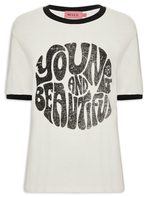 Camiseta Feminina Young And Beautiful V27 - Branco