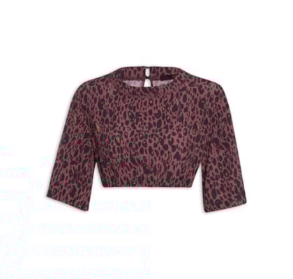 Camiseta Feminino Cropped Onça Elixer Color - Animal Print