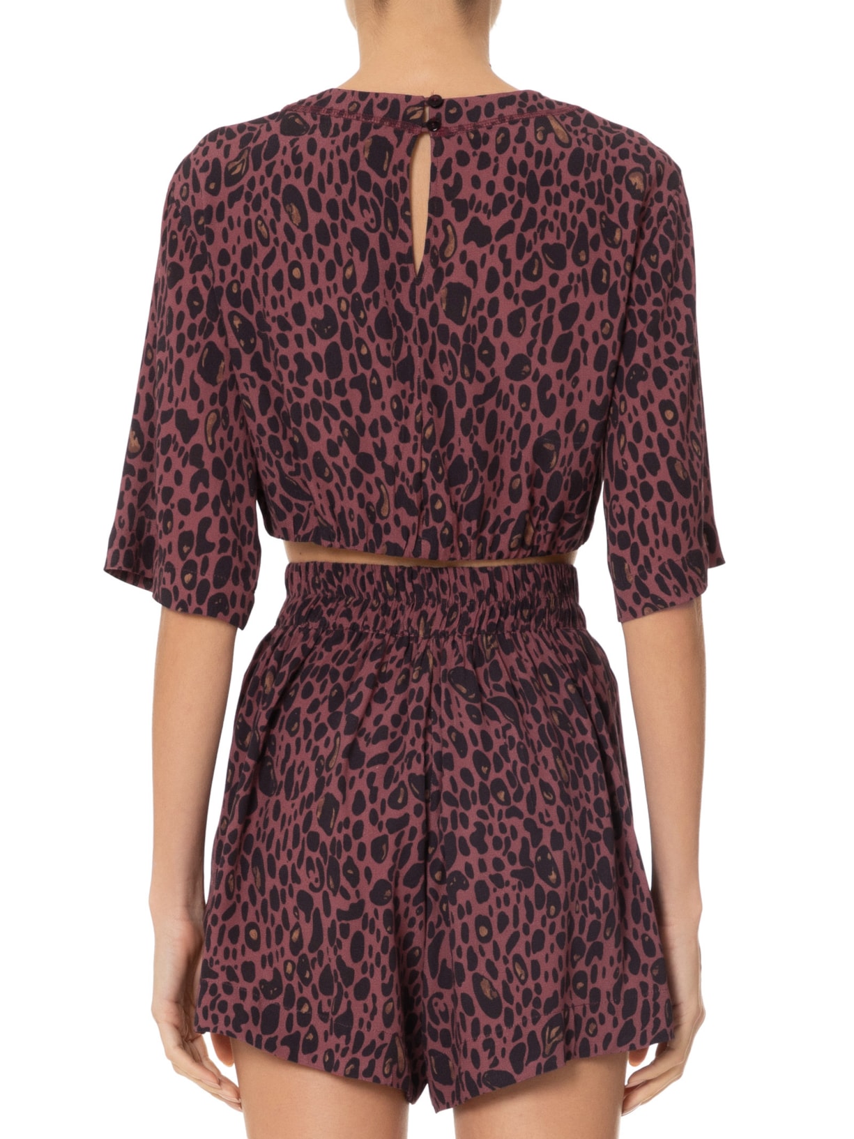 Camiseta Feminino Cropped Onça Elixer Color Animal Print Animale