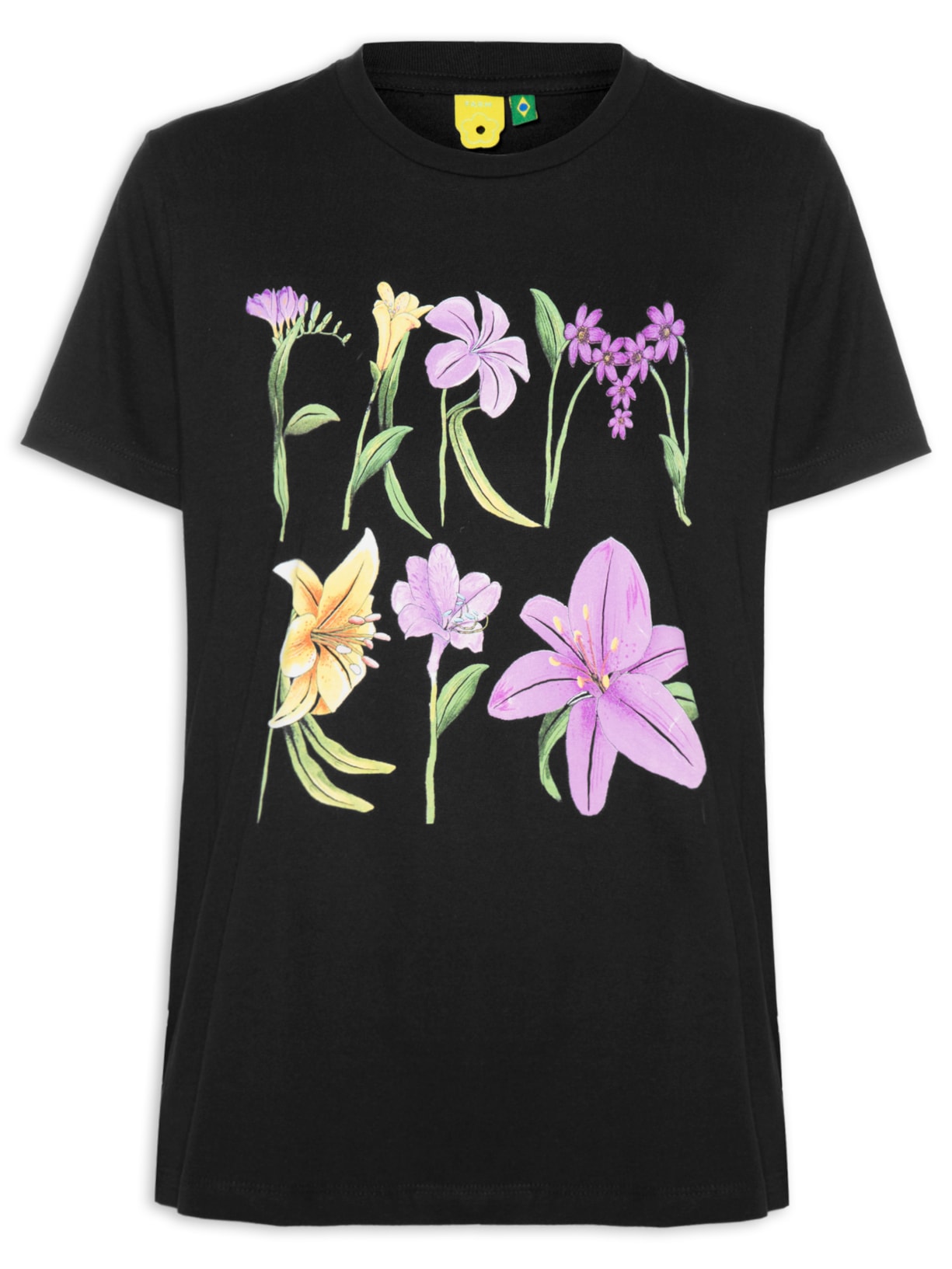 Camiseta Feminino Fit Rio Flores - Preto