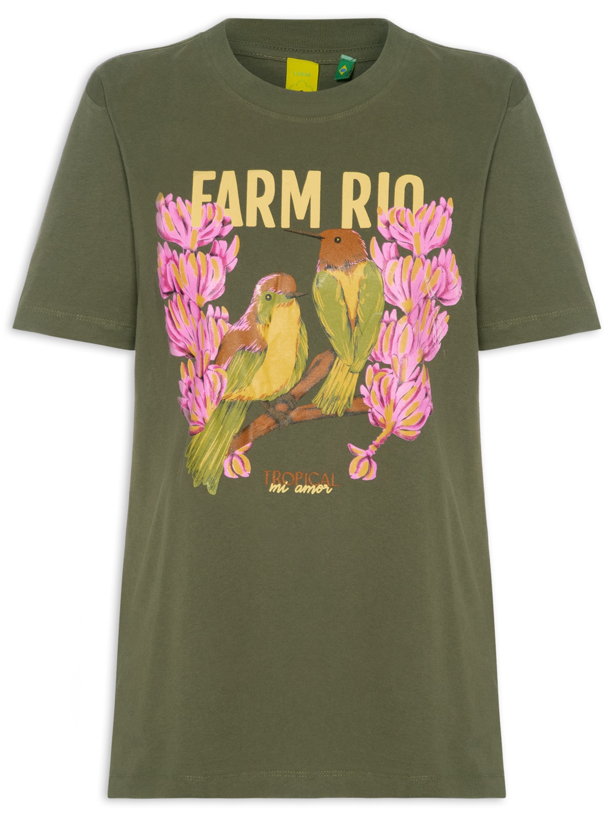 Camiseta Fit Rio Pássaros - Verde
