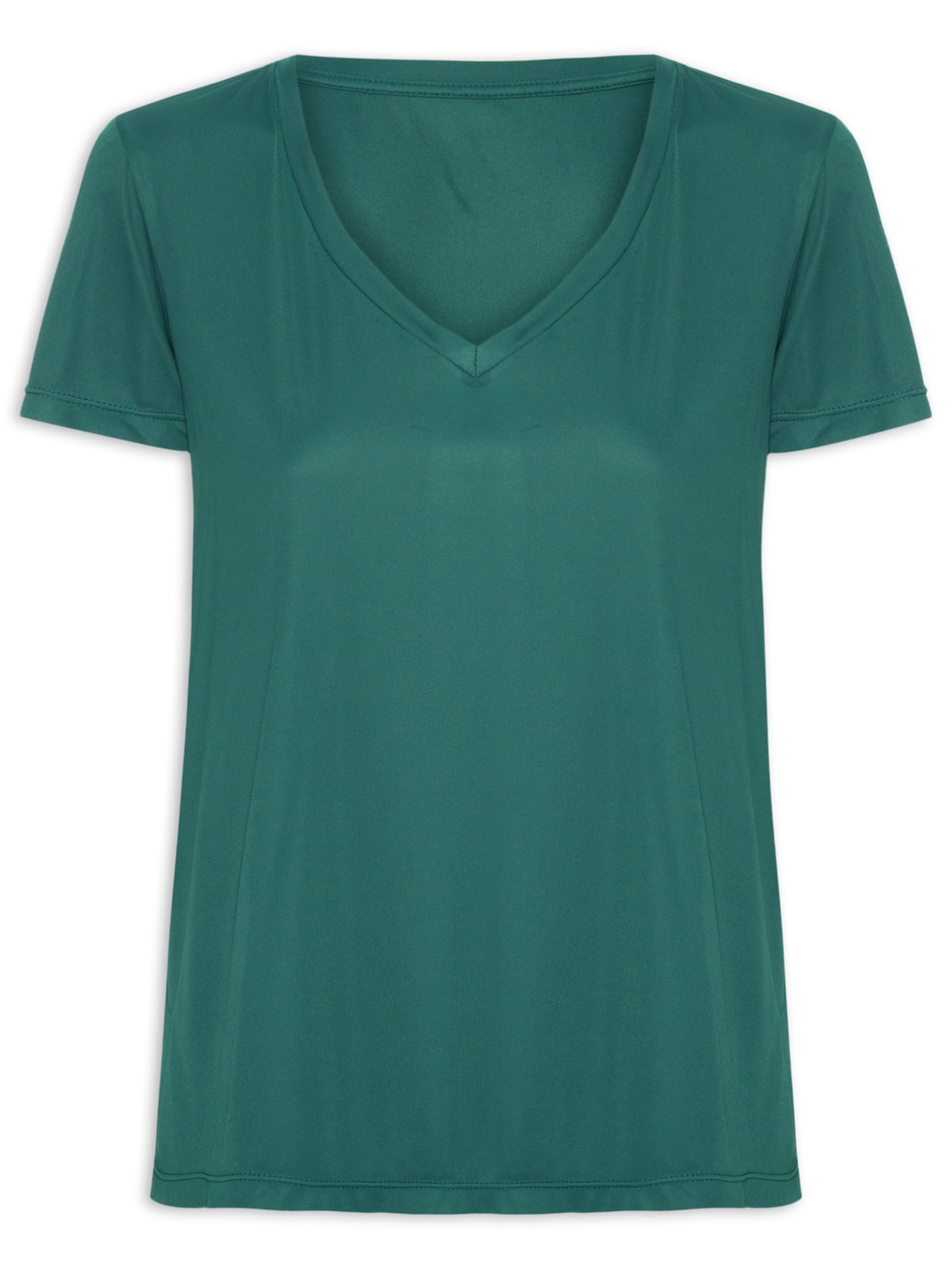 Camiseta Fitness Decote V Verde Escuro Dry Uv Palma Yogini