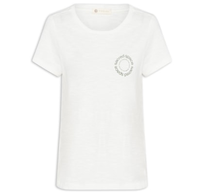 Camiseta Flamê Off White Algodão Sacred Space