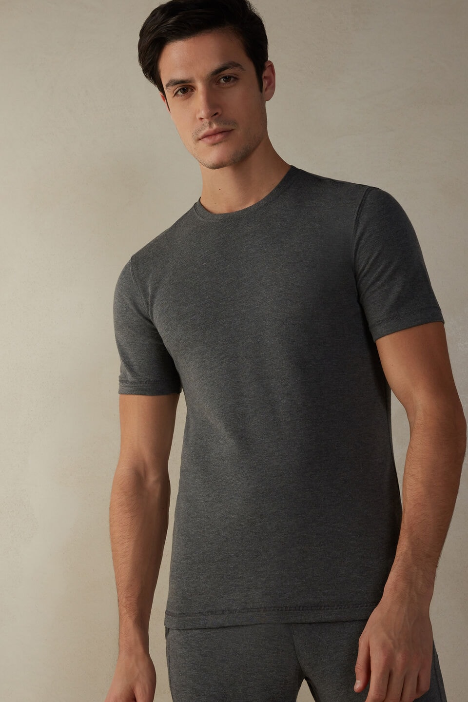 Camiseta Lisa De Modal Cashmere - Cinza