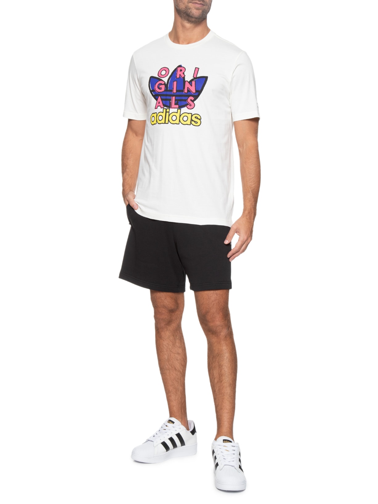 Camiseta Maculina Branco Adidas Originals