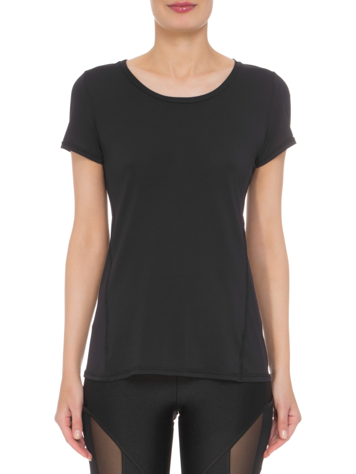 Camiseta Manga Curta Lisa Preto Body For Sure