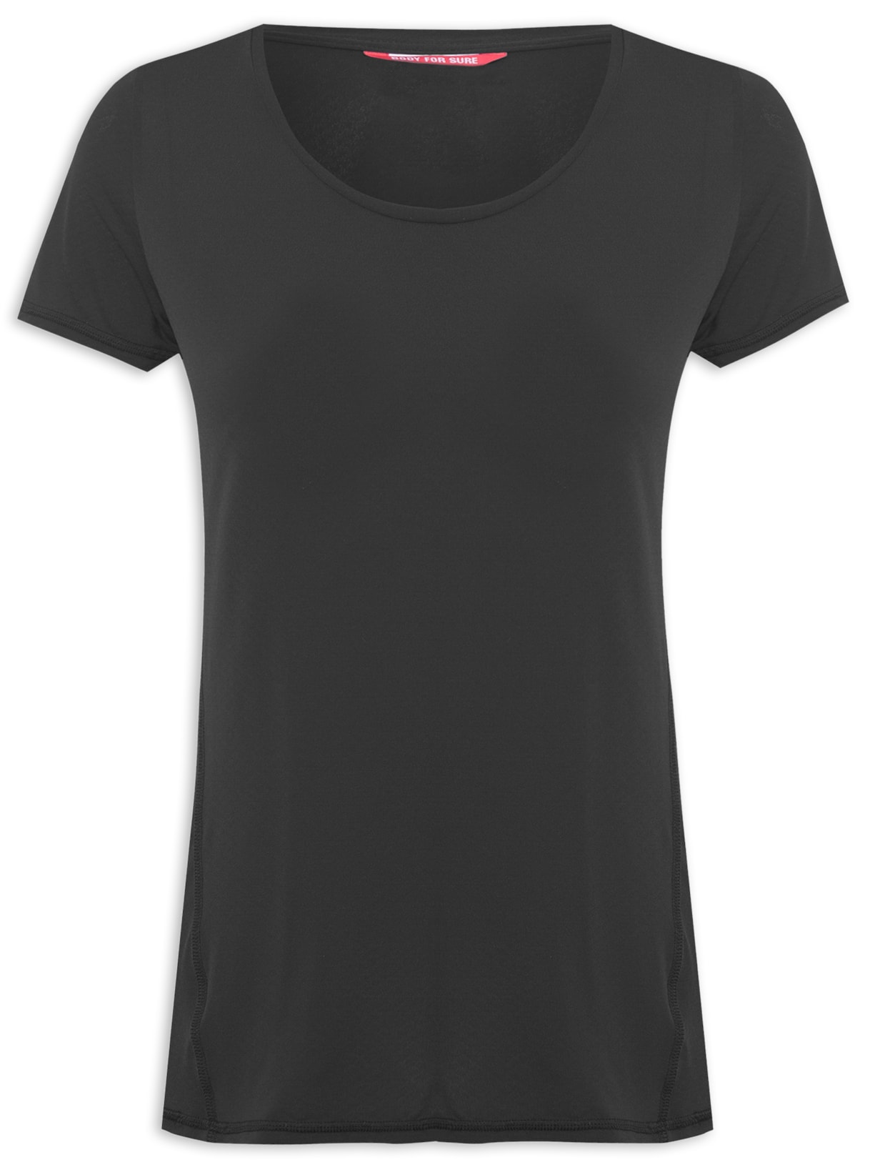 Camiseta Manga Curta Lisa Preto Body For Sure