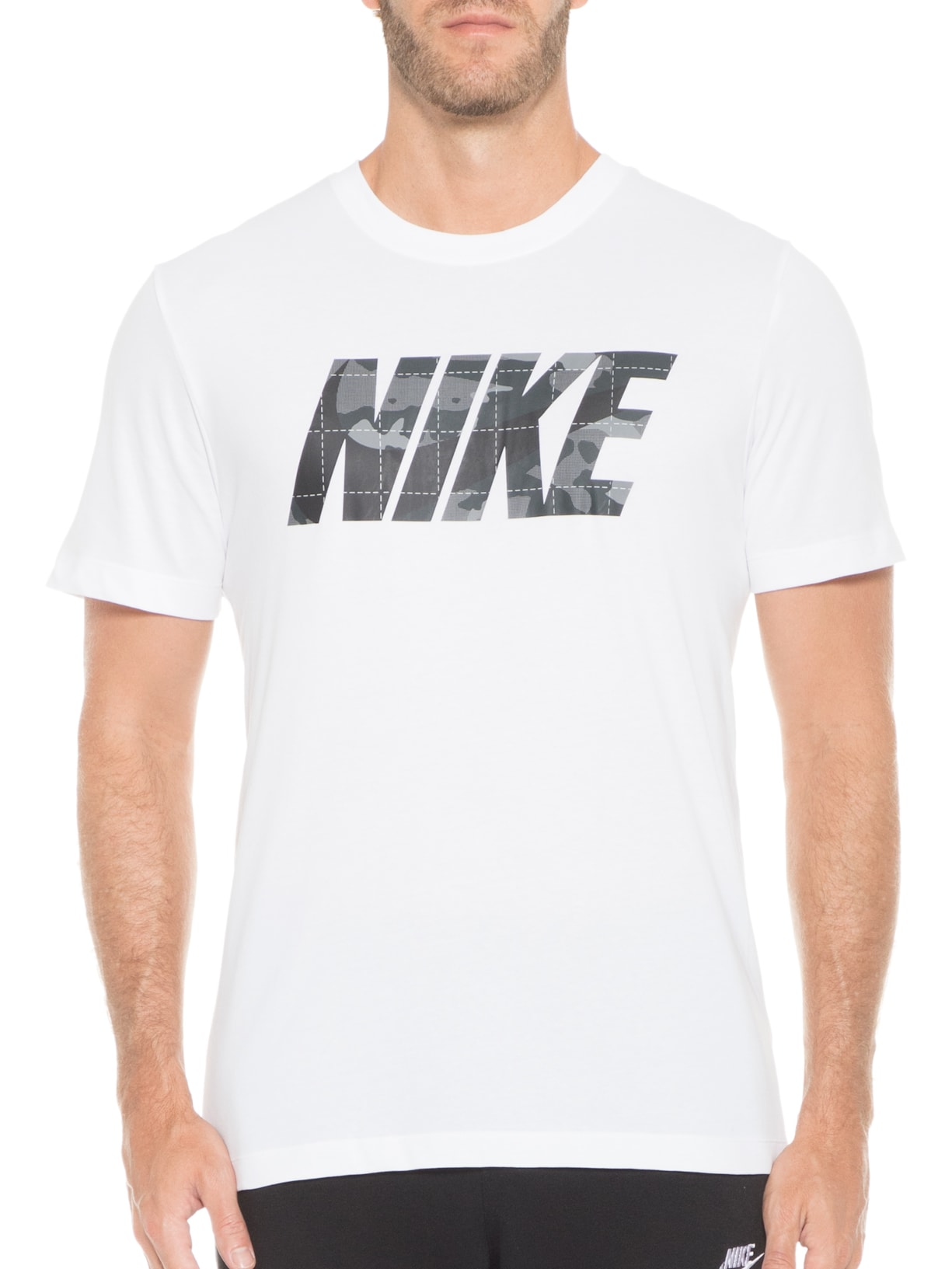 Camiseta Manga Curta Masculina DF Tee Camo GF – Branco Nike
