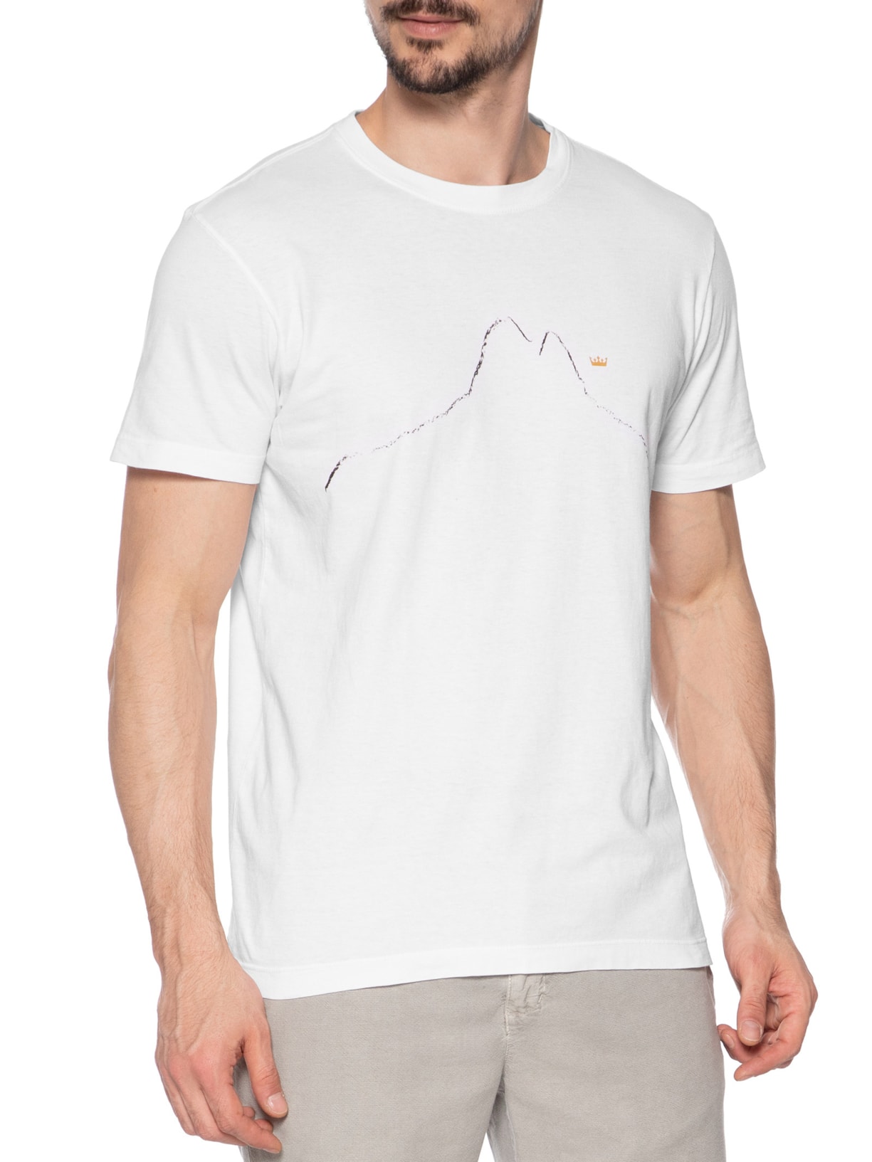 Camiseta Manga Curta Masculina Stone Min Branco Osklen