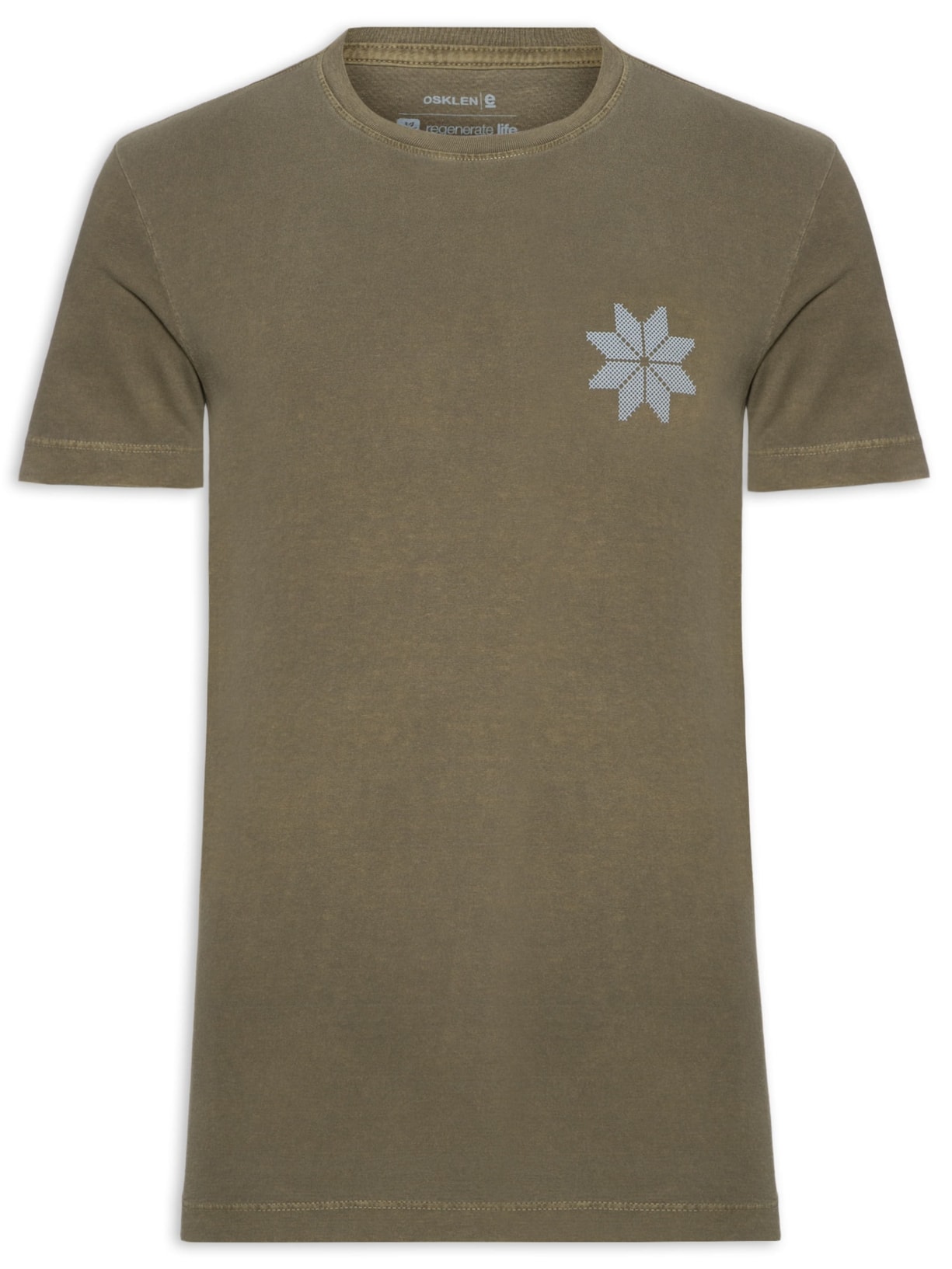 Camiseta Manga Curta Masculina Stone Snow Tricot Verde Osklen
