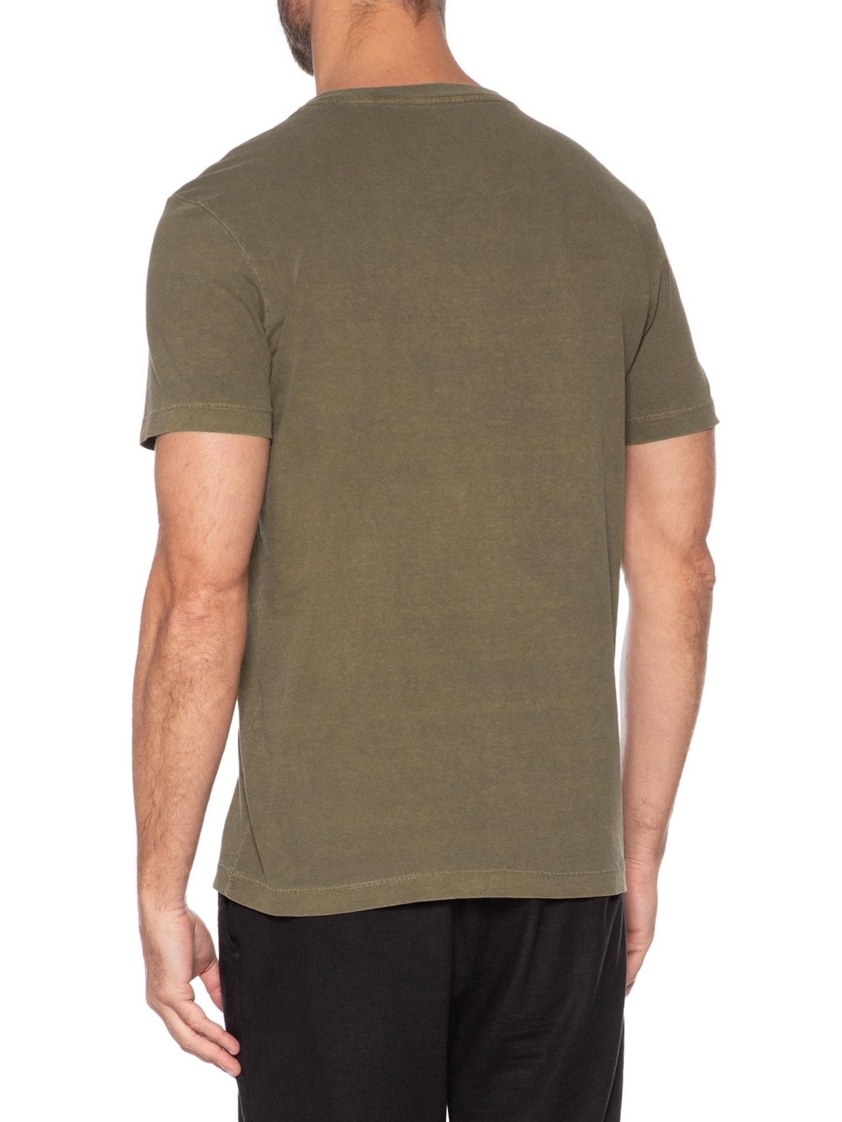 Camiseta Manga Curta Masculina Stone Snow Tricot Verde Osklen