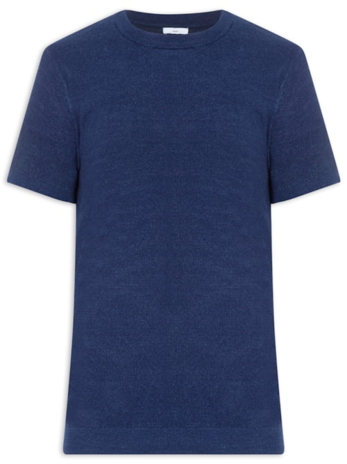 Camiseta Manga Curta Masculina Tricot - Azul