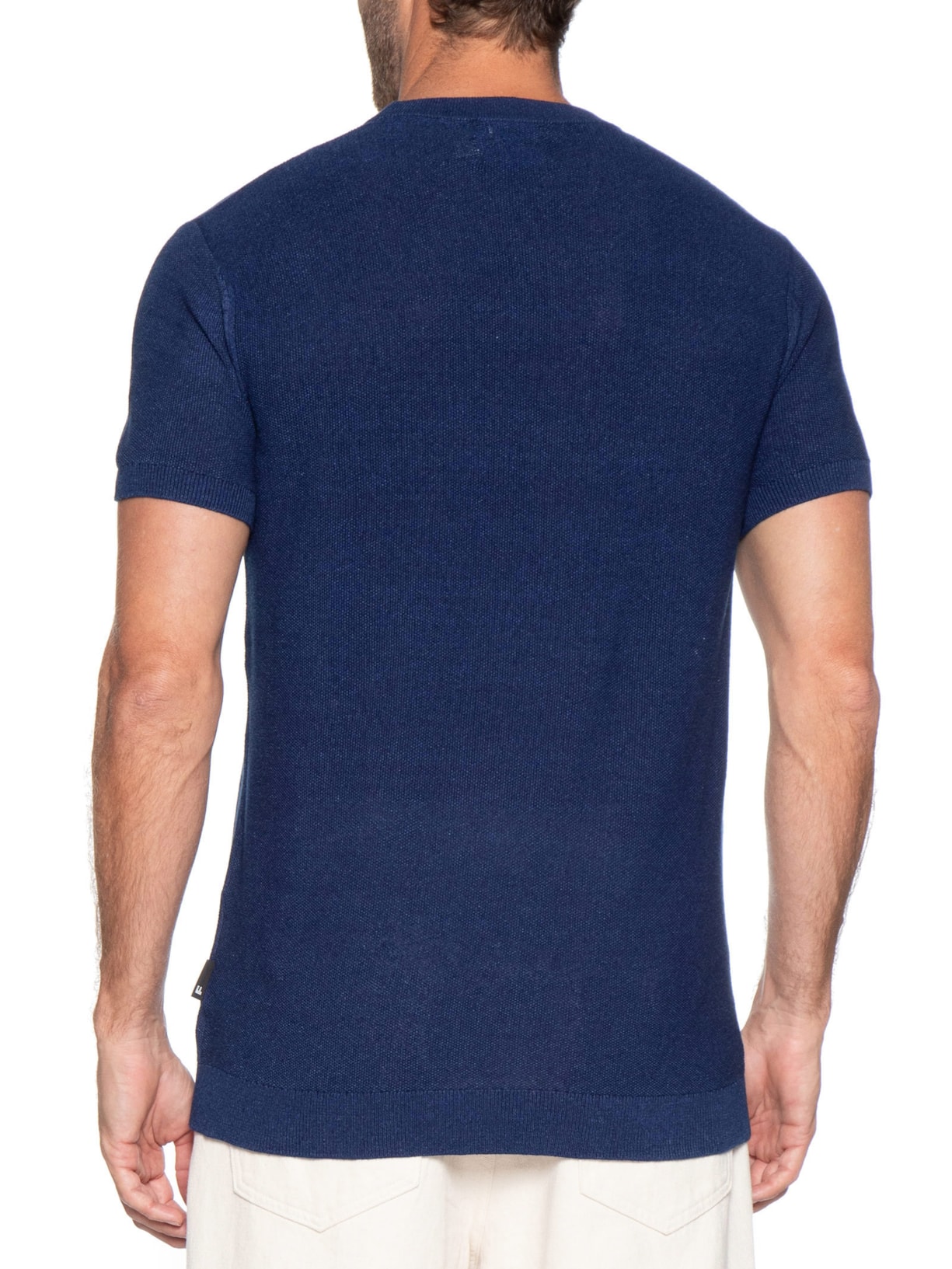 Camiseta Manga Curta Masculina Tricot Azul Foxton