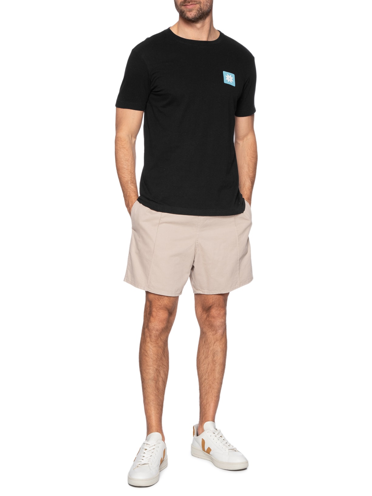 Camiseta Manga Curta Masculina Vintage Snow Icon Preto Osklen