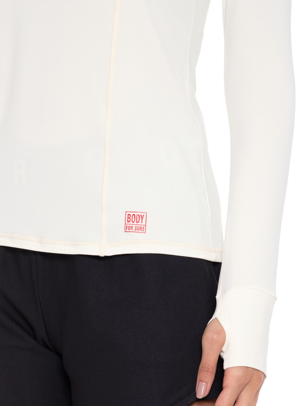 Camiseta Manga Longa Lisa U.V 50+ Off White Body For Sure