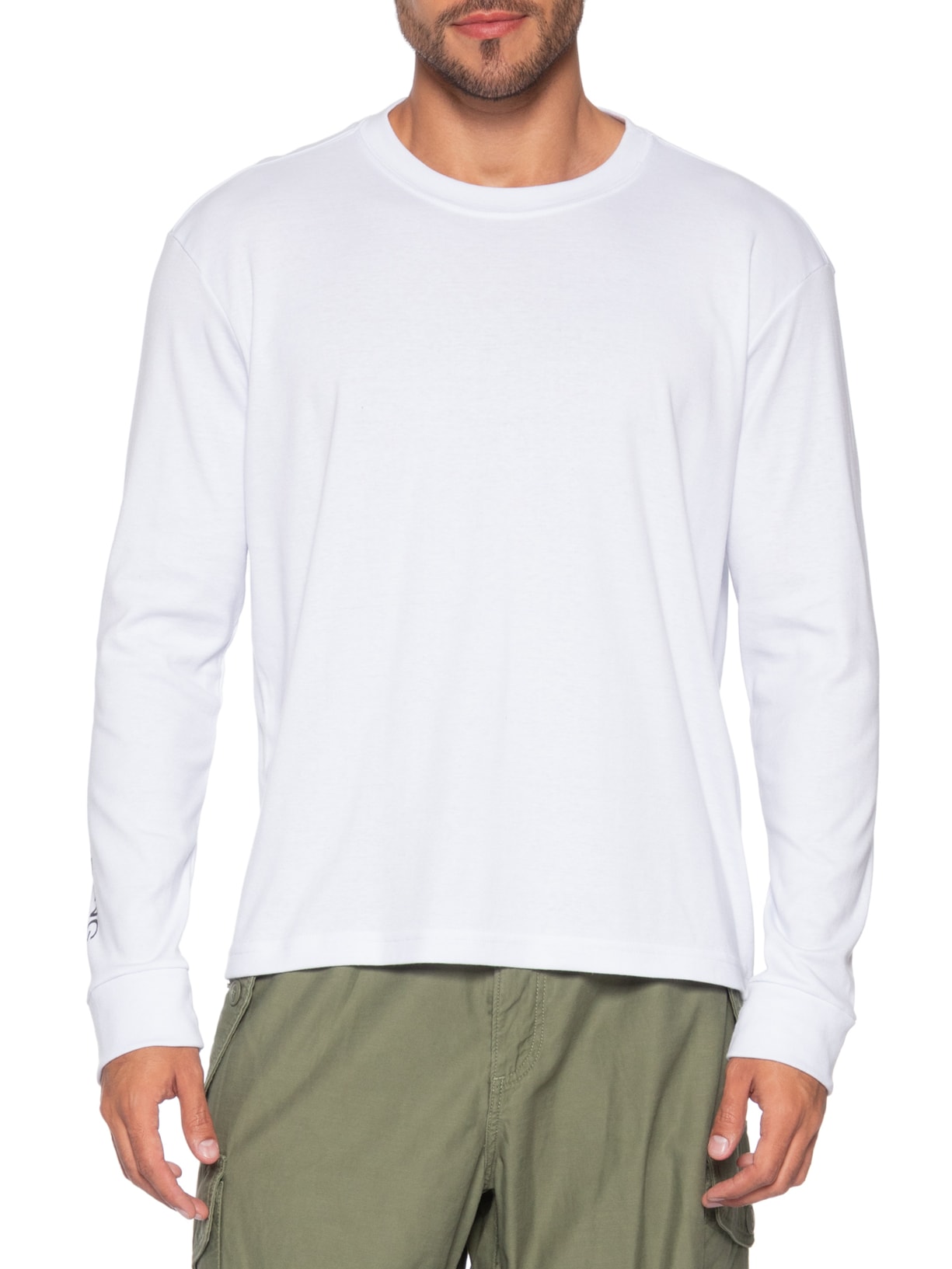 Camiseta Manga Longa Masculina Osk Snowb Branco Osklen