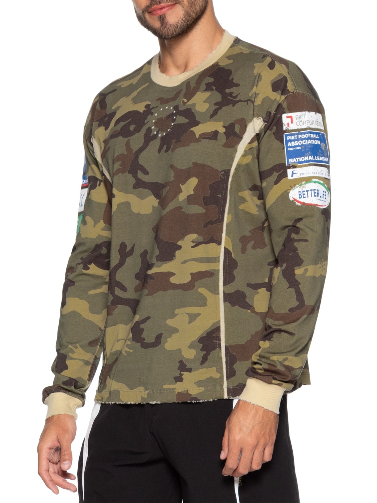 Camiseta Manga Longa Masculina Verde Piet