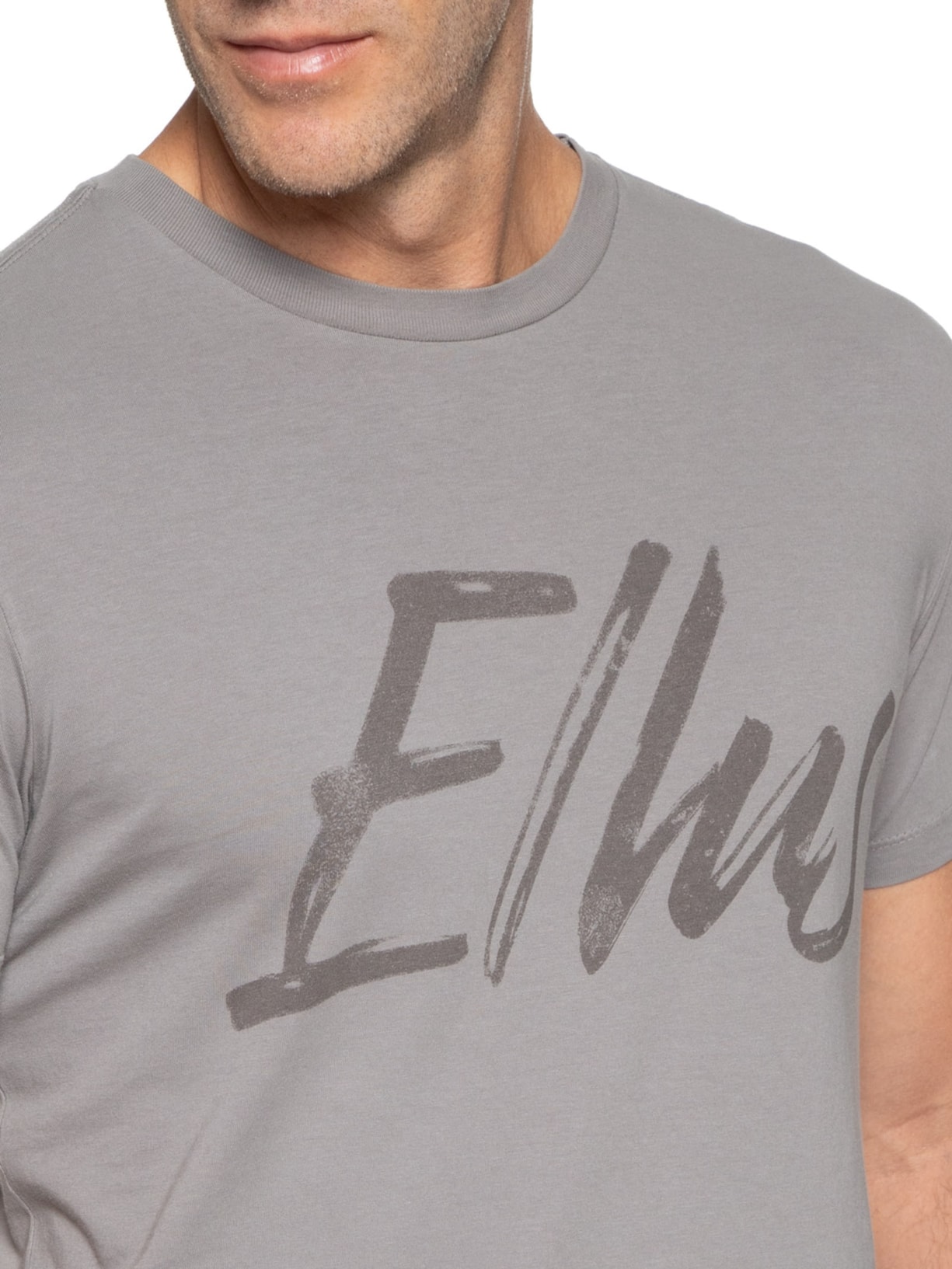Camiseta Mascuilina Cotton Fine Maxi Classic Cinza Ellus