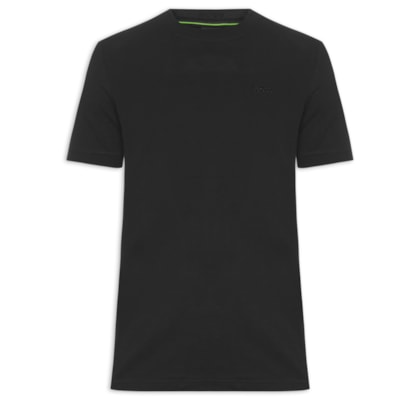 Camiseta Mascuilina Manga Curta Logo Bordado - Preto