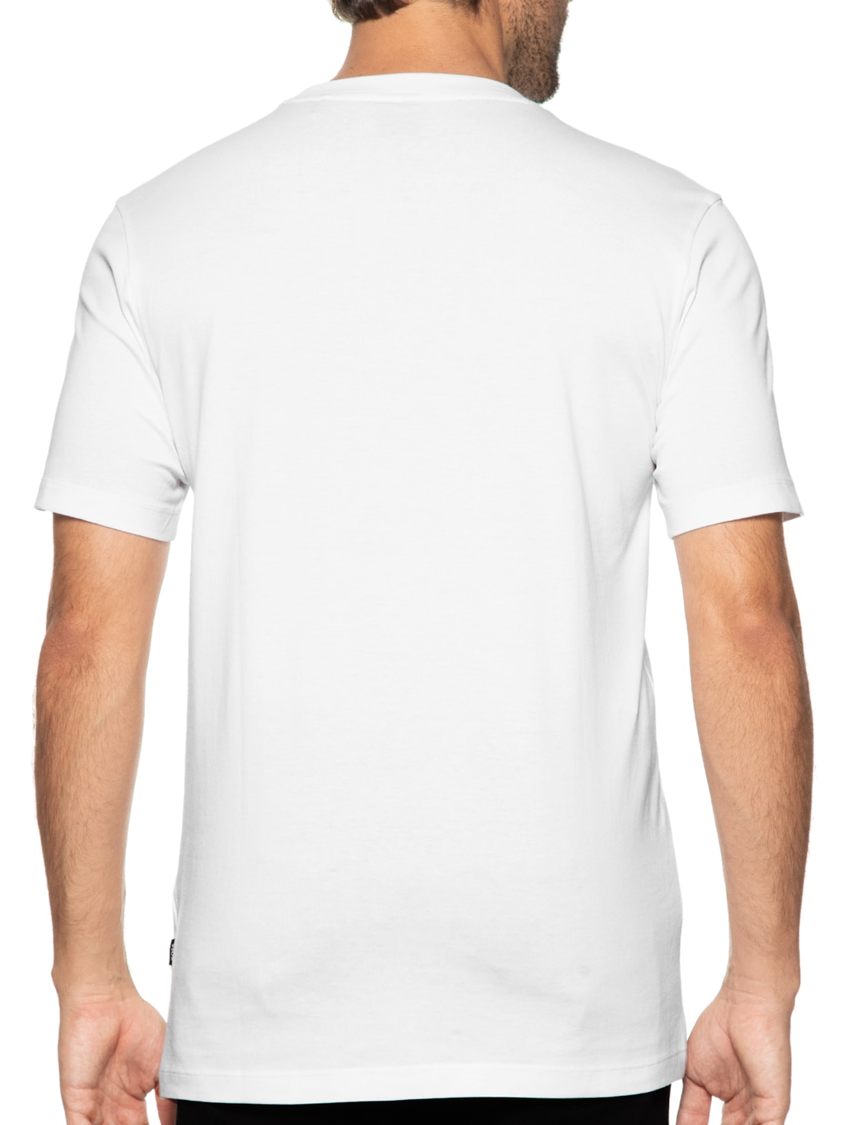 Camiseta Mascuina Manga Curta Estampada Tiburt Branco Boss