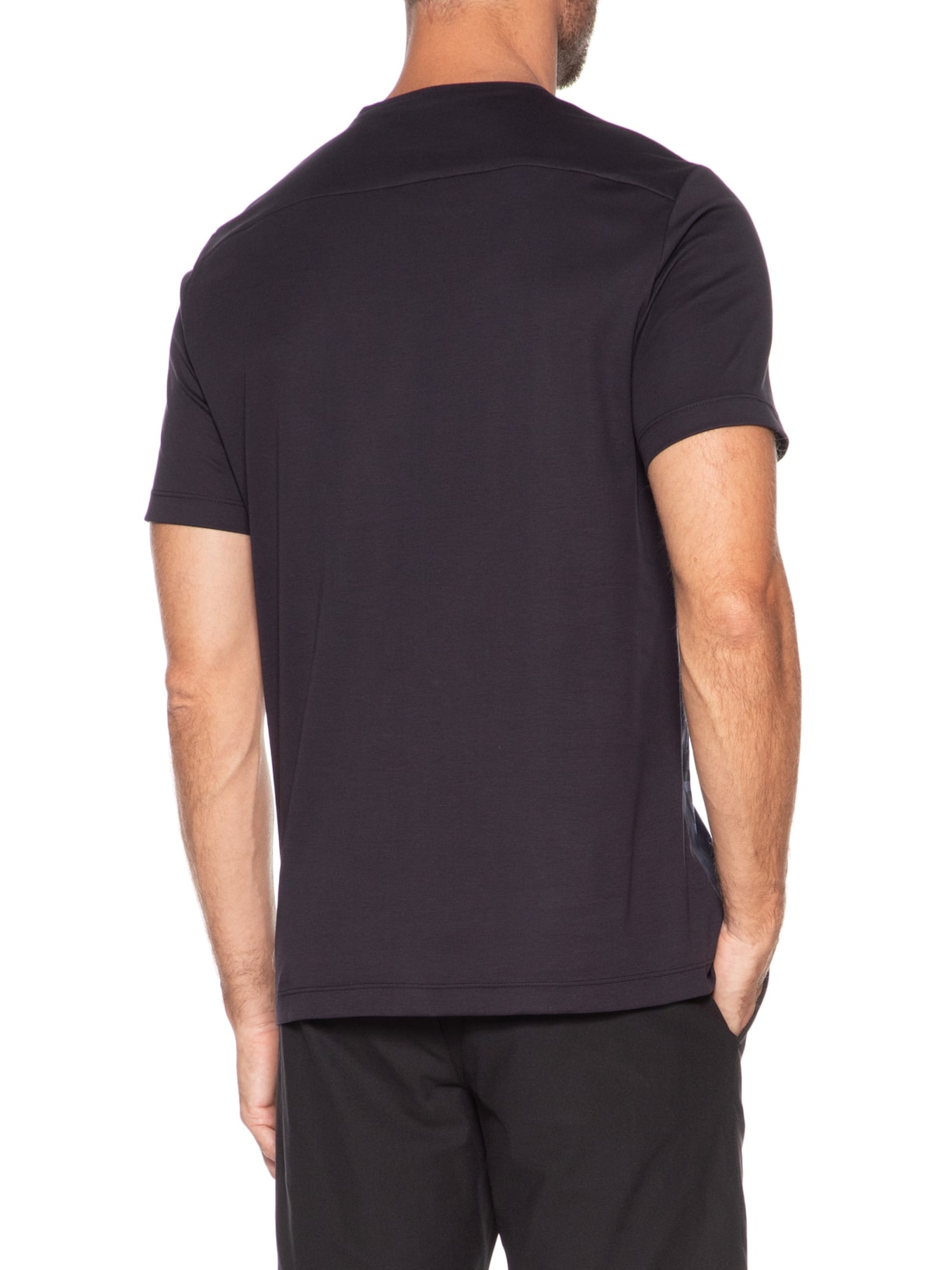 Camiseta Masculina 100% Algodão Com Construção Em Jacquard Fio 100/2 Azul Ricardo Almeida