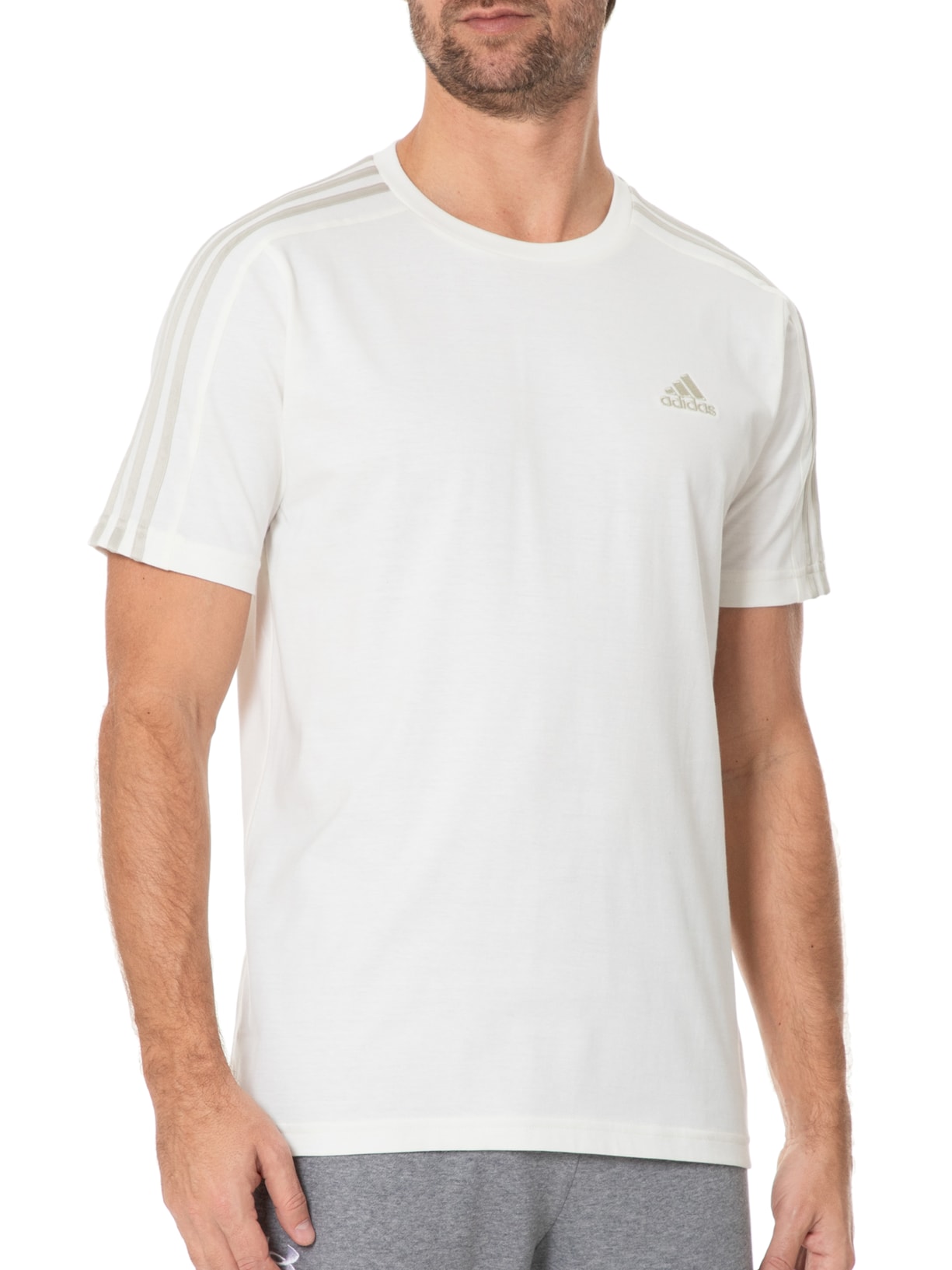 Camiseta Masculina 3 Stripes Branca Adidas