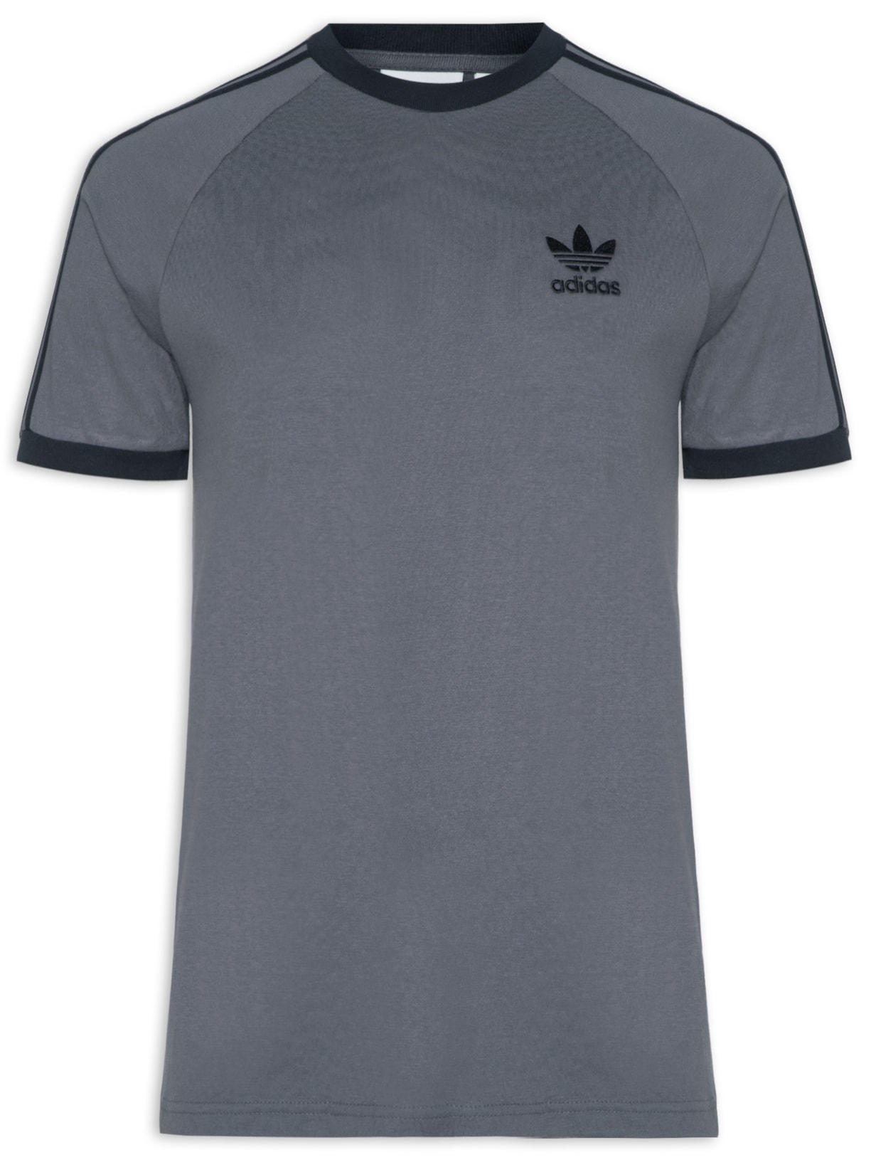 Camiseta Masculina 3-Stripes Cinza Adidas Originals