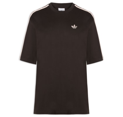 Camiseta Masculina 3 Stripes Oversized - Marrom