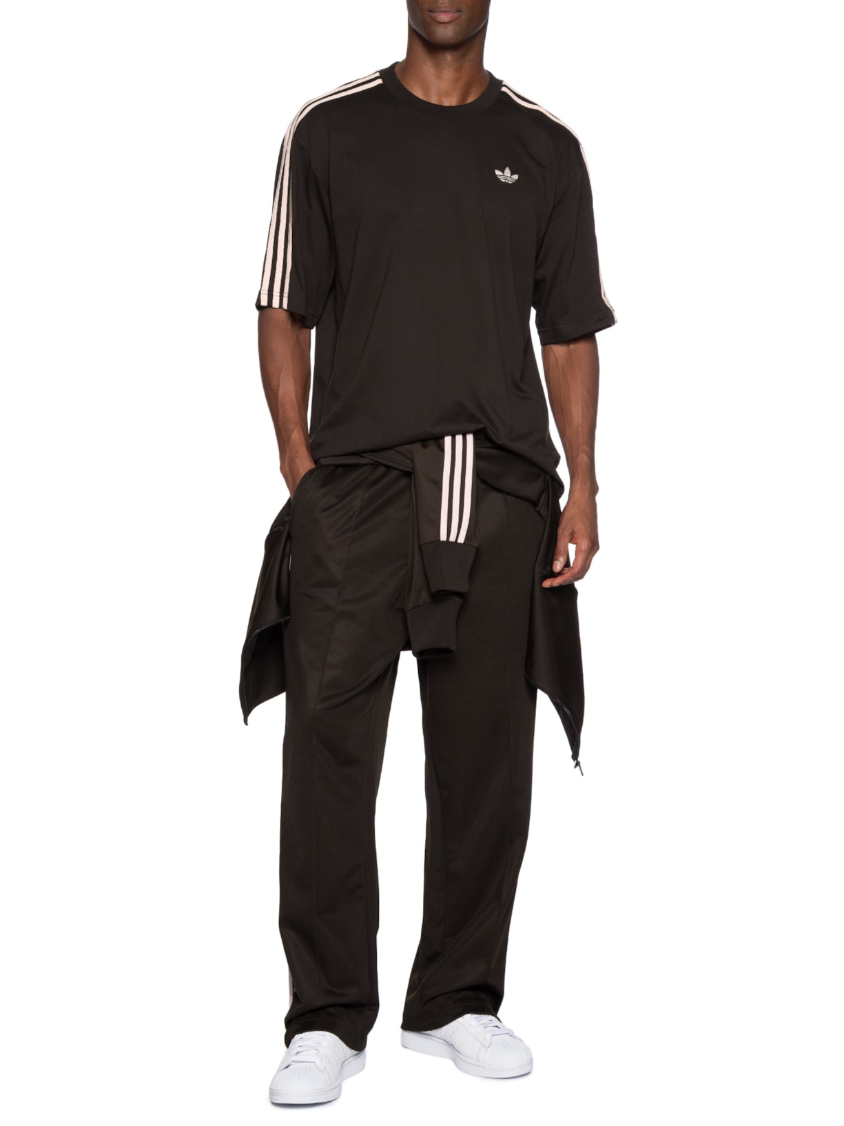 Camiseta Masculina 3 Stripes Oversized Marrom Adidas Originals