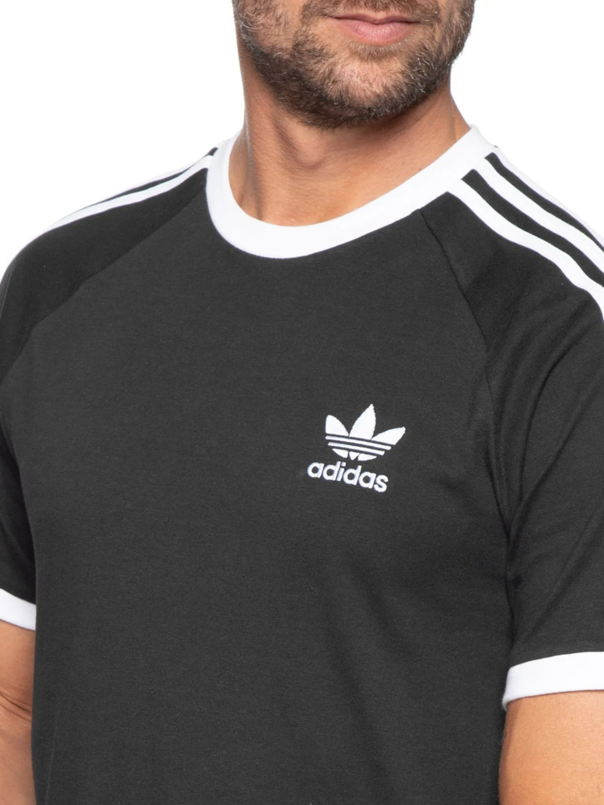Camiseta Masculina 3 Stripes Preto Adidas Originals