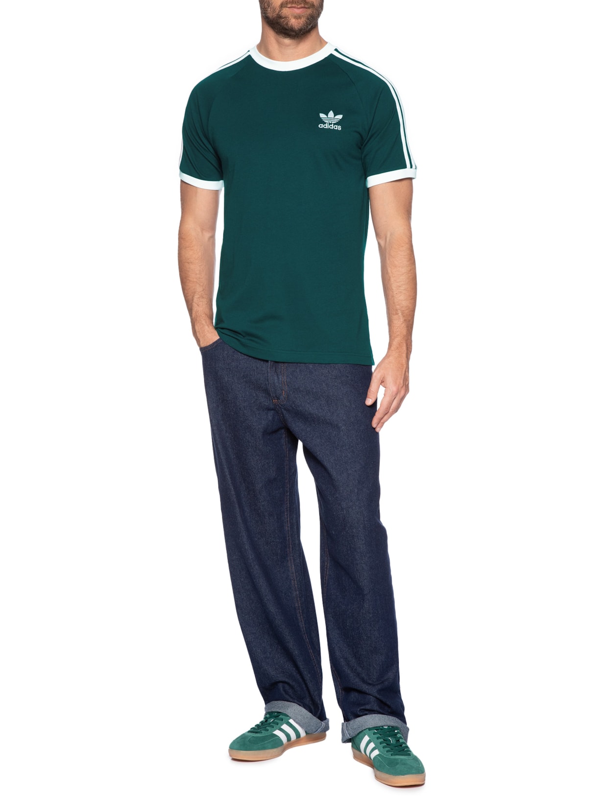 Camiseta Masculina 3-Stripes Verde Adidas Originals