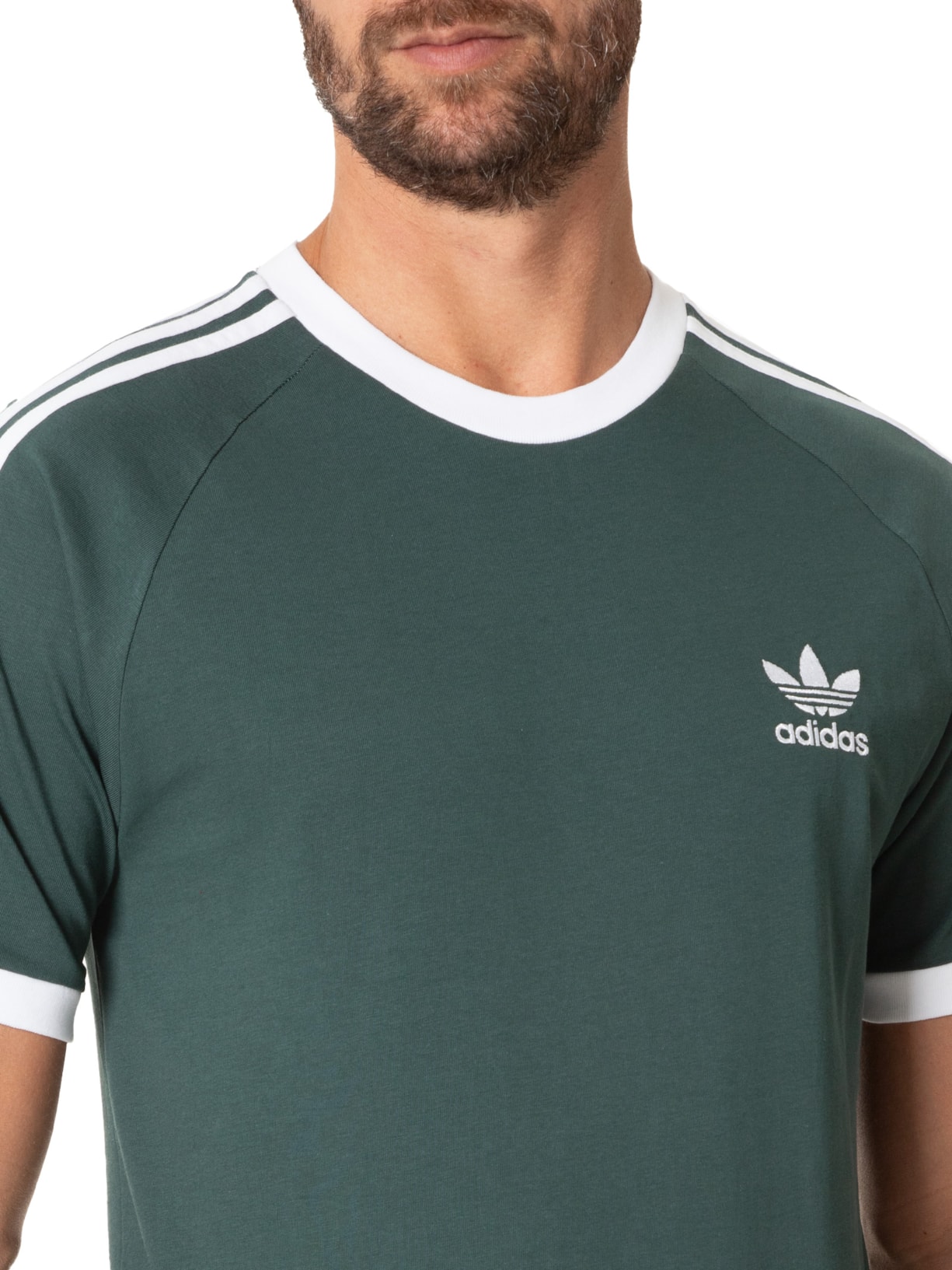 Camiseta Masculina 3 Stripes Verde Escuro Adidas Originals