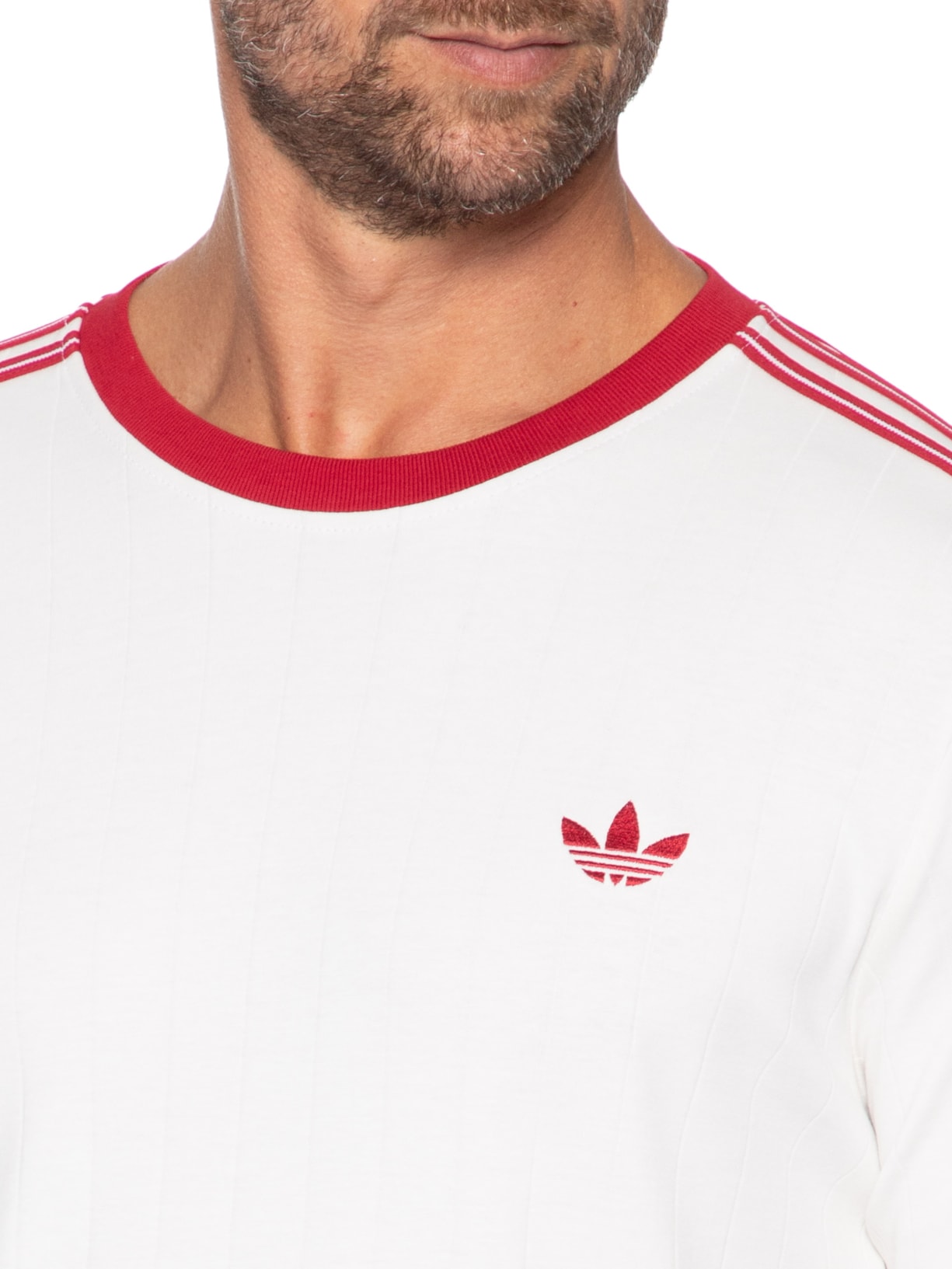 Camiseta Masculina 3S Stripes Branco Adidas Originals