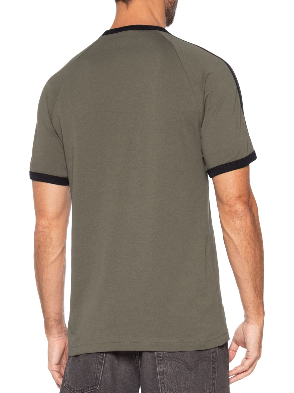 Camiseta Masculina 3s Strips Cinza Adidas Originals