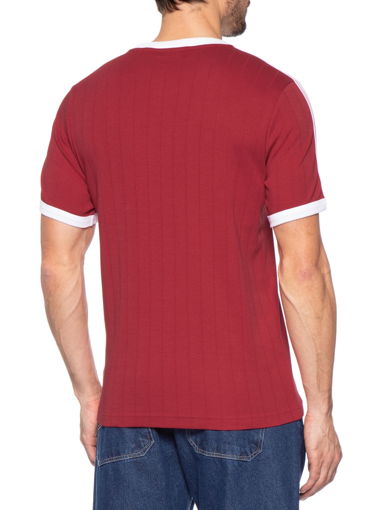 Camiseta Masculina 3s Strips Vermelho Adidas Originals