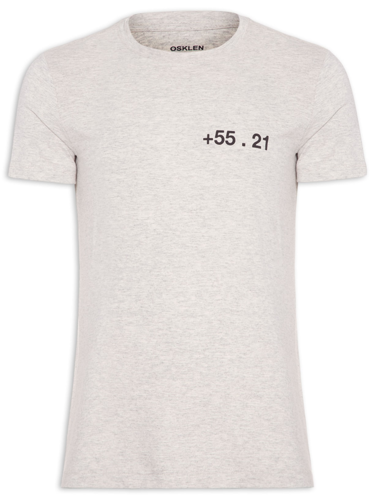 Camiseta Masculina +55 21 - Cinza
