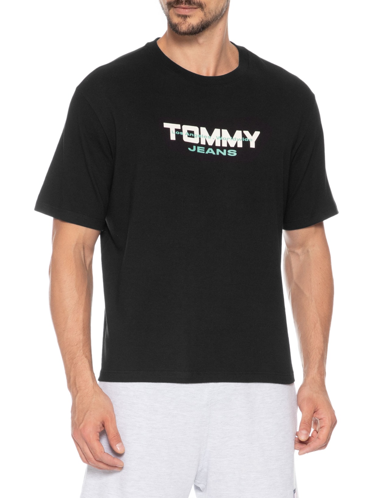 Camiseta Masculina 90's Tj Block Preto Tommy Jeans