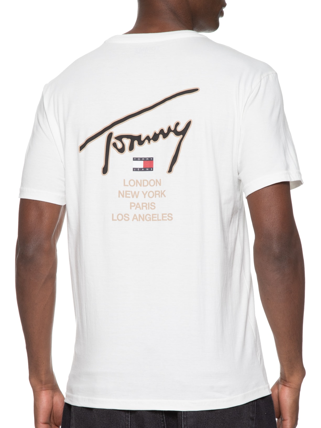 Camiseta Masculina Ab Classic Gold Sgntre Back Tee Off White Tommy Jeans