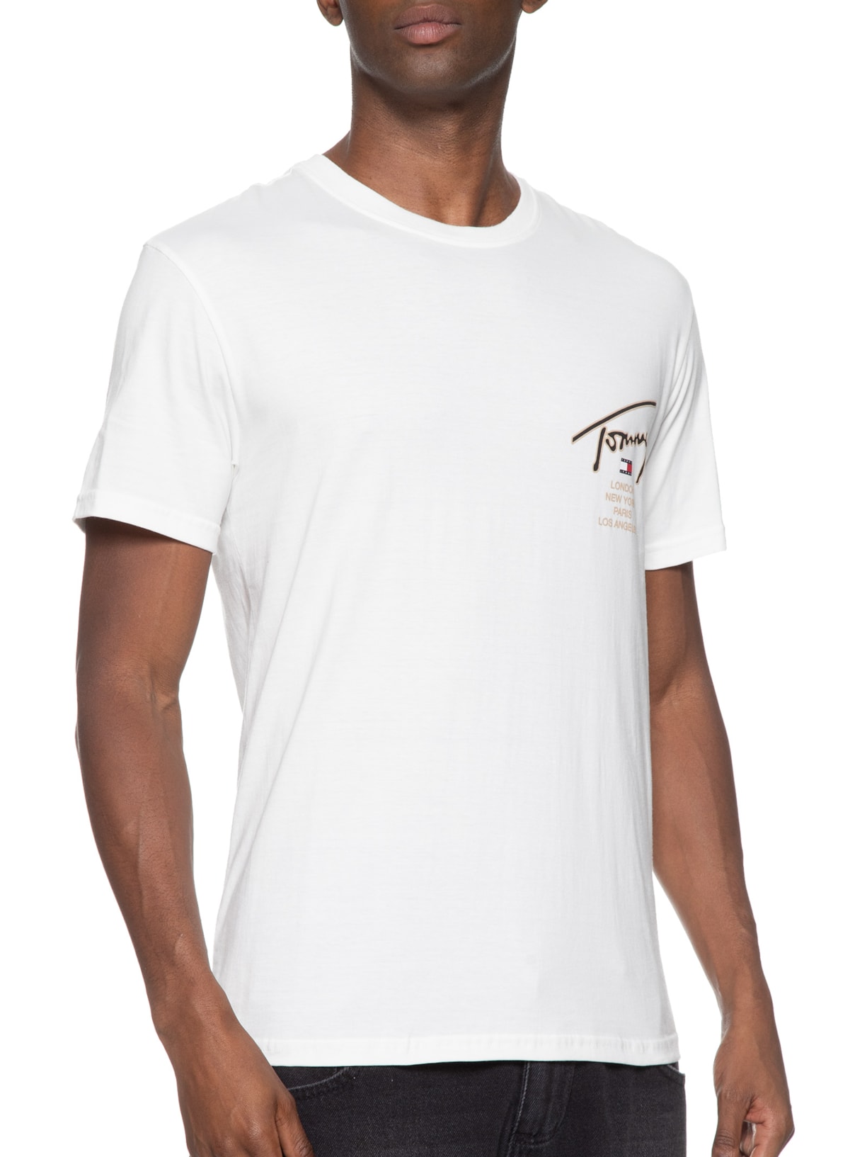 Camiseta Masculina Ab Classic Gold Sgntre Back Tee Off White Tommy Jeans