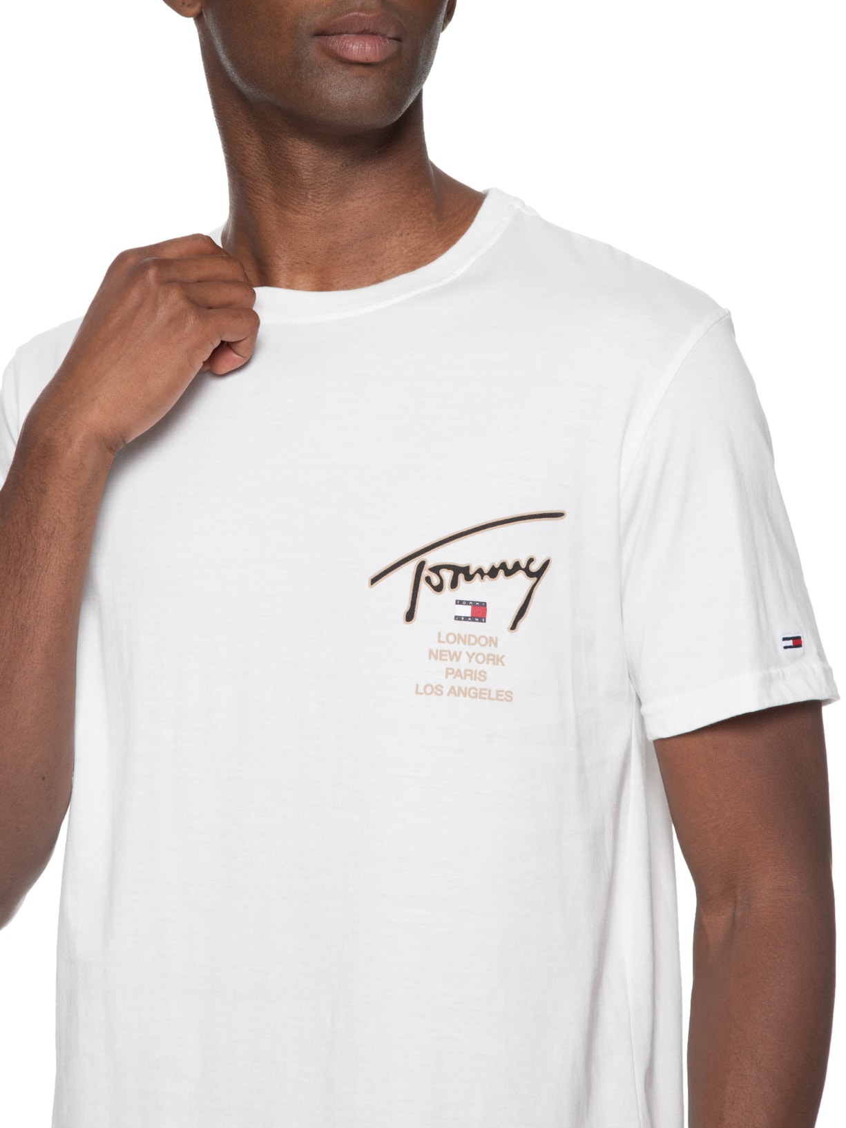 Camiseta Masculina Ab Classic Gold Sgntre Back Tee Off White Tommy Jeans