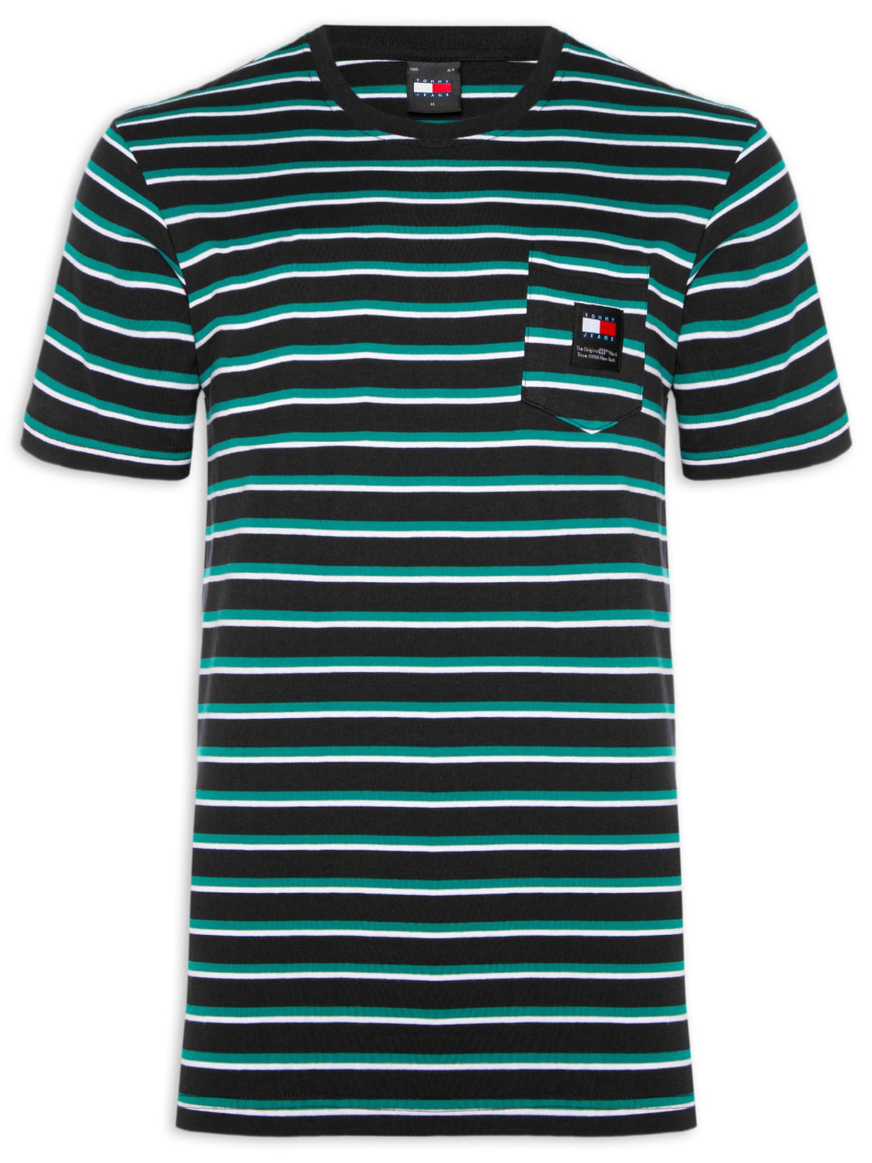 Camiseta Masculina AB Regular Easy Stripe Tee - Preto
