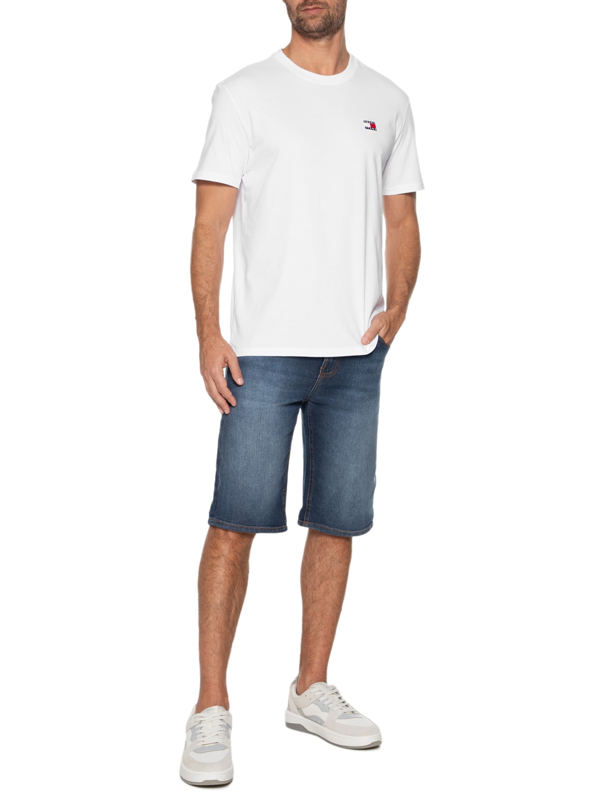 Camiseta Masculina AB Regular Essential Flag Tee Ext Branco Tommy Jeans