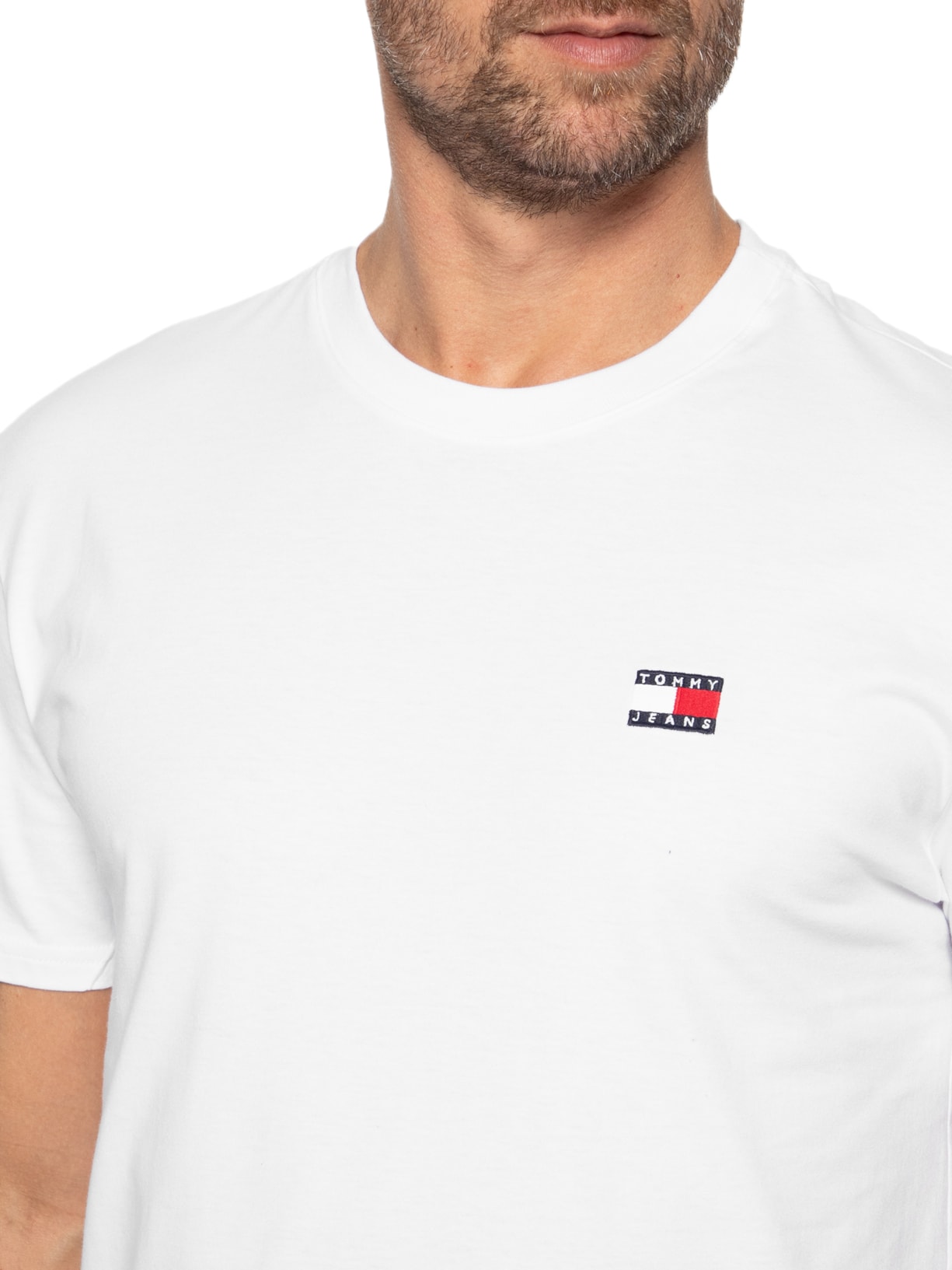 Camiseta Masculina AB Regular Essential Flag Tee Ext Branco Tommy Jeans